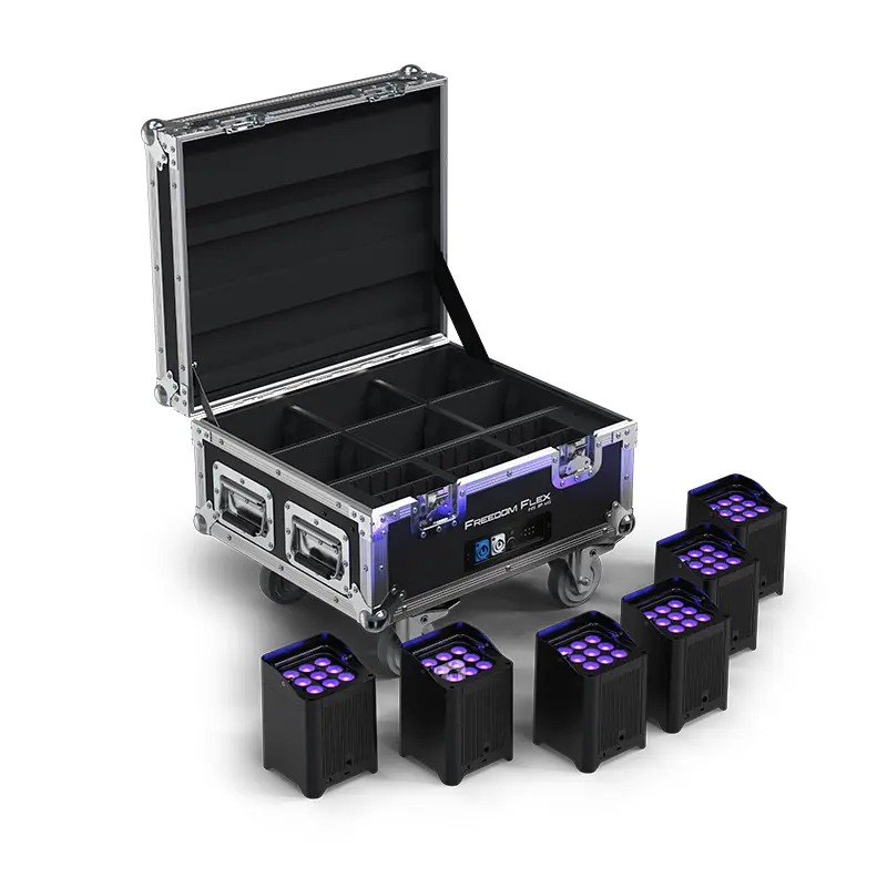 CHAUVET FREEDOM FLEX H9 IP X6 Pack de 6 Projecteurs sur Batterie RGBWA+UV de 4 x 10 Watts IP54 (En Flightcase)