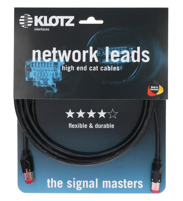 KLOTZ CAT5e Câble Data Professionnel Flexible Blindé RJ45 - RJ45