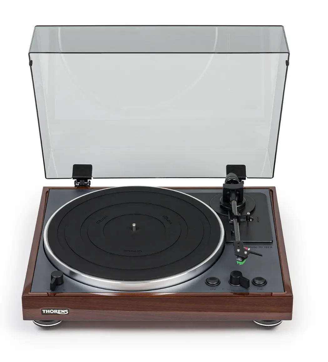 Thorens TD 102 A Platine Vinyle Automatique muni d'un Pré-Amplificateur Phono Intégré & Cellule AT95 VME