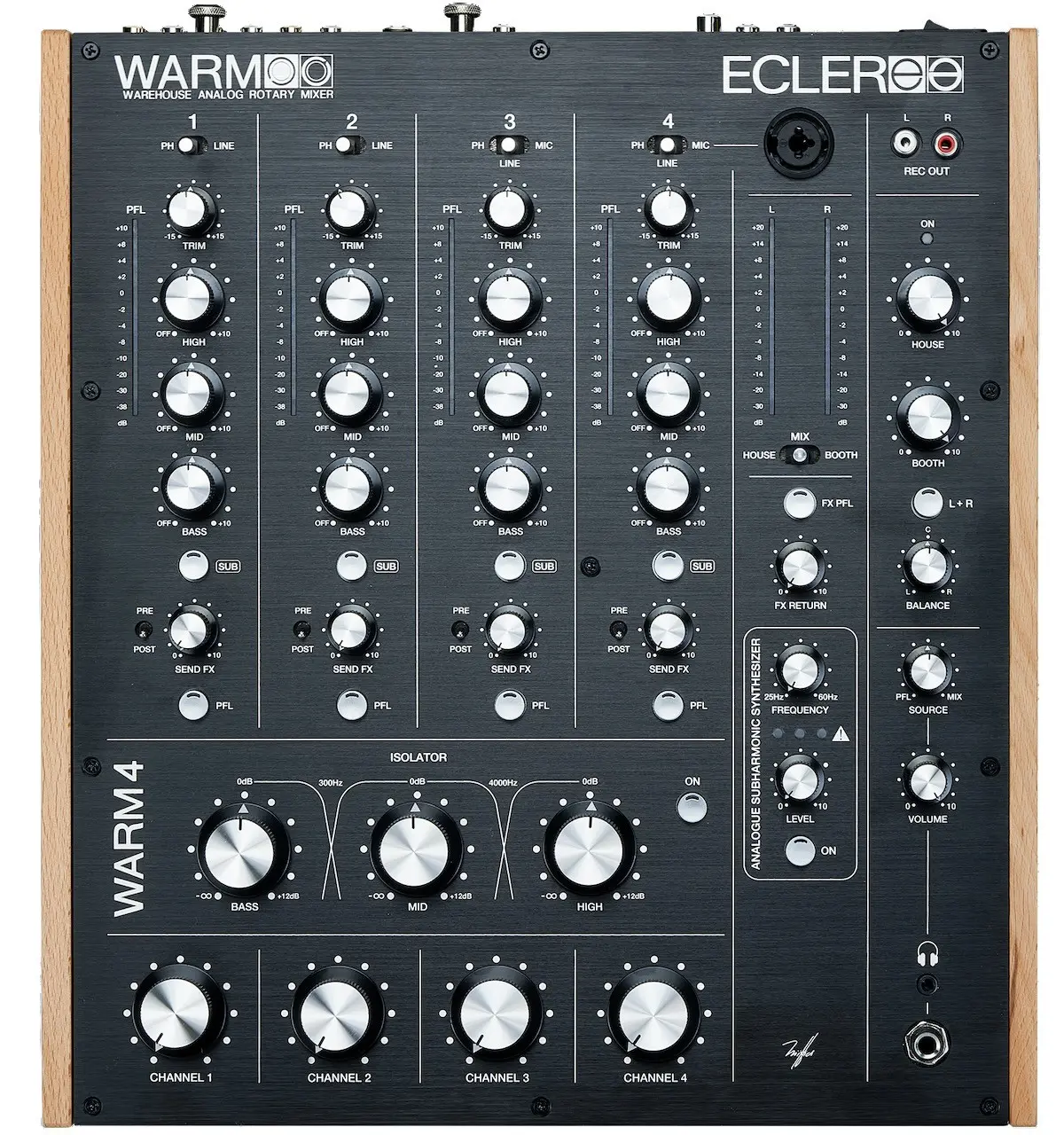 ECLER Warm4 Table de Mixage Analogique 4 Voies à Boutons Rotatifs