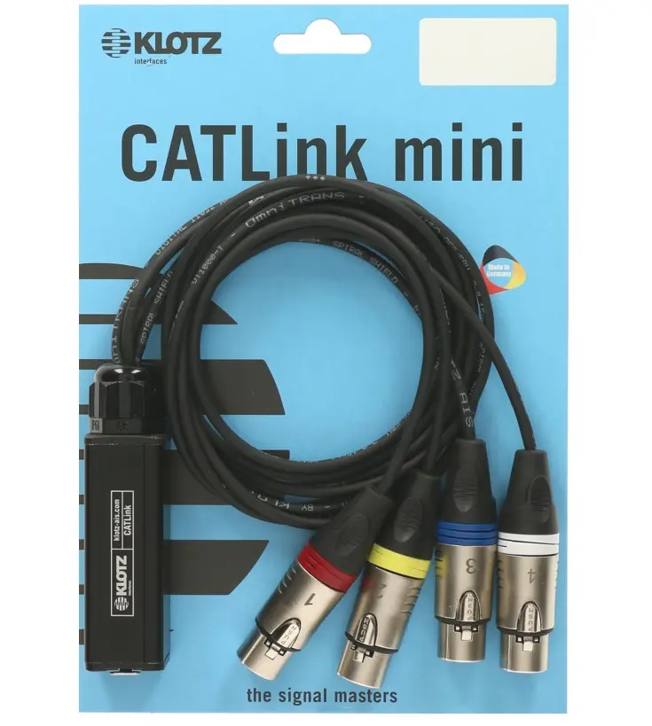 KLOTZ CATLINK MINI Adaptateur 4 Canaux EtherCON  / 4 XLR 3 F Longueur 0.8 Mètre