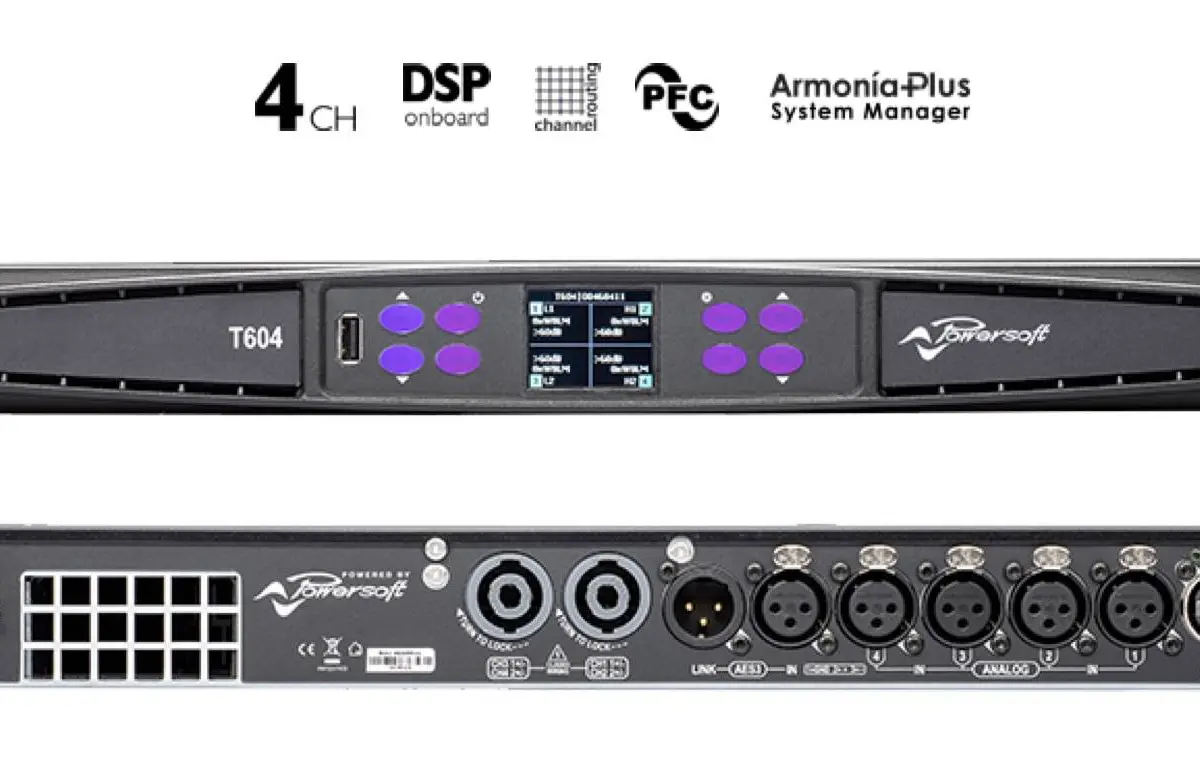 POWERSOFT T604 Amplificateur de Puissance 4 x 1500 watts avec DSP + AES3