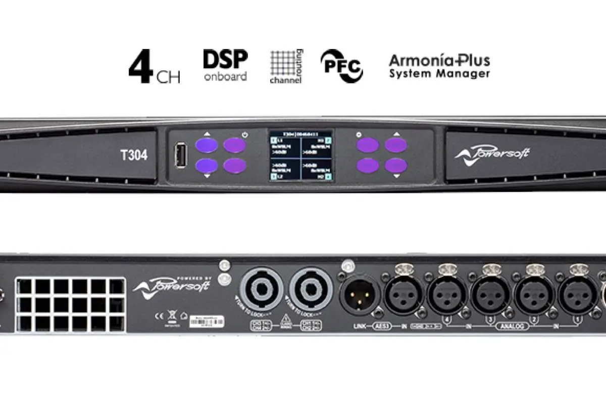POWERSOFT T304 Amplificateur de Puissance 4 x 750 watts avec DSP + Dante