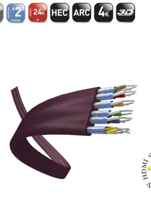 REAL CABLE HD-E-FLAT Câble HDMI Extra Plat Double Blindage Fiche ABS Mâle/Mâle