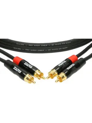 KLOTZ MiniLink Pro Twin Câble Stéréo avec Fiches RCA en métal, contacts dorés