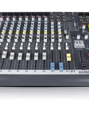 Allen & Heath ZED60-14FX Console de Mixage 8 Entrées Mono 2 Stéréo 2 Aux et Sortie USB avec Effets