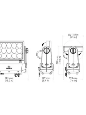 PROLIGHTS SMART BATWASH Pack de 4 Projecteurs Sur Batterie FULL RGBW 15 X 20 Watts IP65 En Flight Case