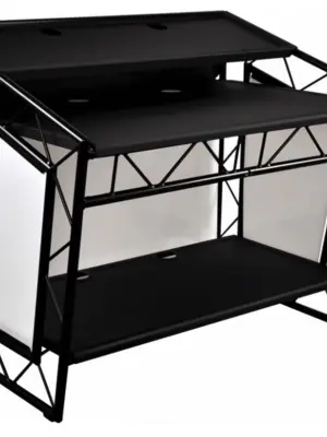 LITECONSOLE XPRS V2 Stand DJ en Aluminium Pliable et Personnalisable (Habillage Noir)