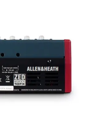 Allen & Heath ZED60-10FX Console de Mixage 4 Entrées Mono 2 Stéréo 2 Aux et E/S USB + 16 Effets Intégrés