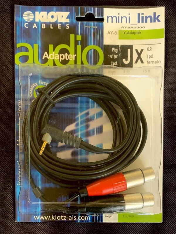 Produit KLOTZ MINI LINK Câble Audio Analogique Stéréo Min-Jack Coudé 3.5mm / 2 XLR Femelle Longueur 3 Mètres Image