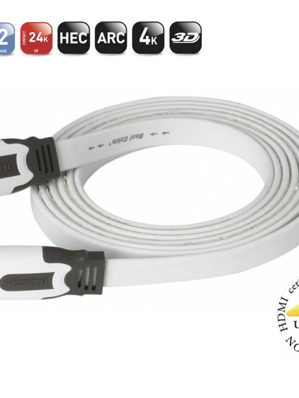 Produit REAL CABLE - Câble HDMI Extra Plat Double Blindage Fiche ABS Mâle/Mâle Image