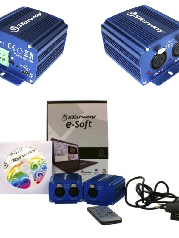 Produit STARWAY E-BOX 1024 Boitier de Gestion DMX lié au Logiciel E-Soft Image