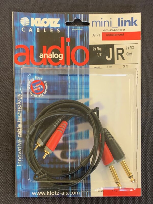 Produit KLOTZ MINI LINK Câble Audio Analogique Stéréo Jack M / RCA Longueur 1 Mètre Image