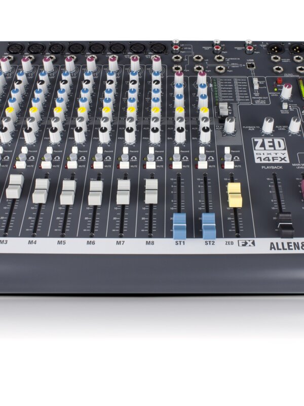 Produit Allen & Heath ZED60-14FX Console de Mixage 8 Entrées Mono 2 Stéréo 2 Aux et Sortie USB avec Effets Image