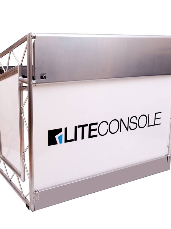 Produit LITECONSOLE XPRSLite V2 Régie DJ Pliable et Personnalisable en Aluminium (Habillage Naturel) Image