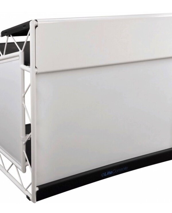 Produit LITECONSOLE XPRS V2 Stand DJ en Aluminium Pliable et Personnalisable (Habillage Blanc) Image