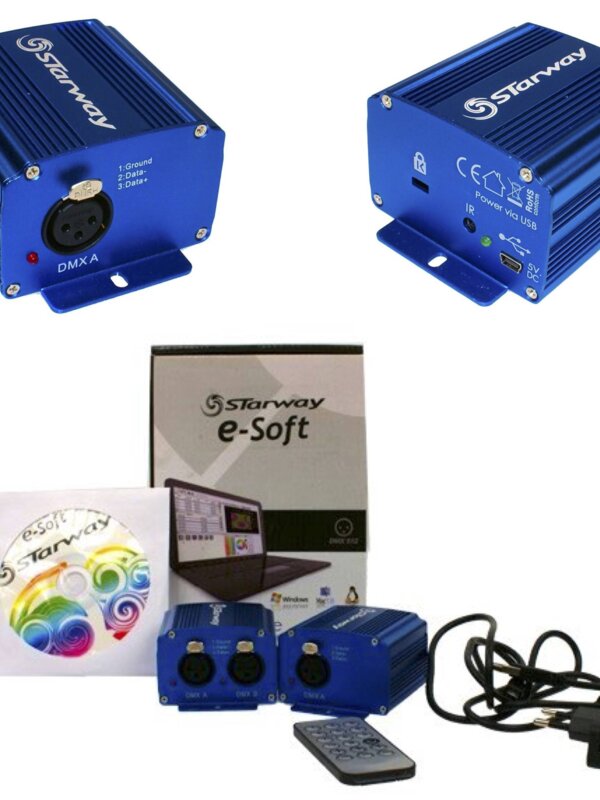 Produit STARWAY E-BOX 512 Boitier de Gestion DMX lié au Logiciel E-Soft Image