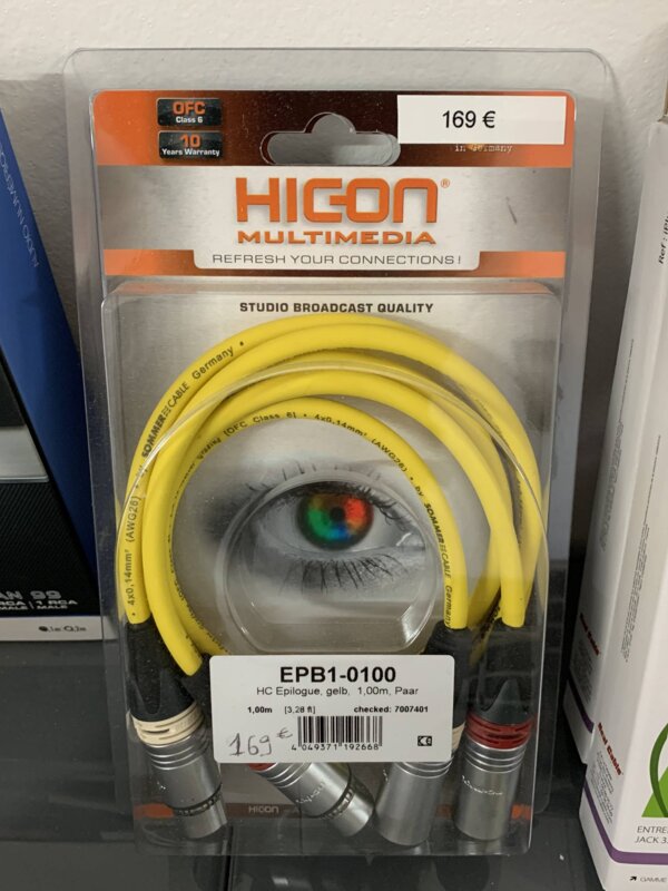 Produit SOMMERCABLE HICON EPILOGUE Câble Symétrique XLR (La paire) Image