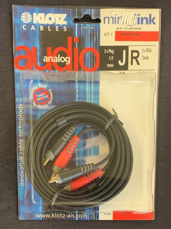 Produit KLOTZ MINI LINK Câble Audio Analogique Stéréo Jack M / RCA Longueur 3 Mètres Image
