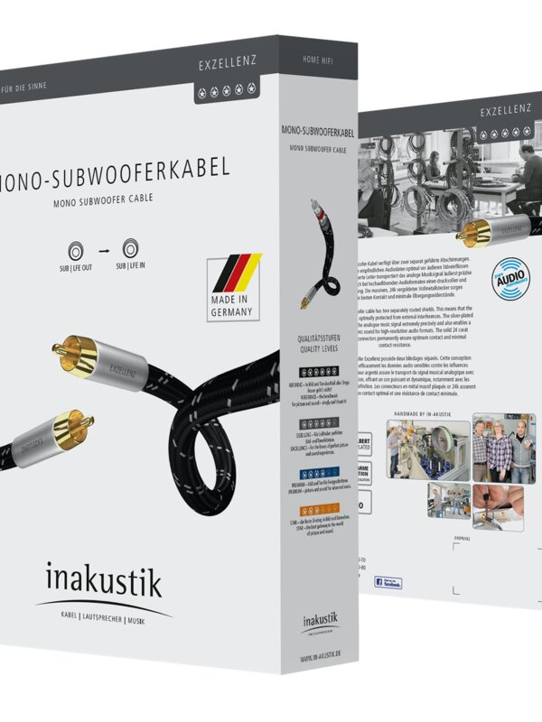 Produit INAKUSTIK Exzellenz Mono-Subwooferkabel Câble Audio pour Caisson de Basse longueur 3 mètres Image