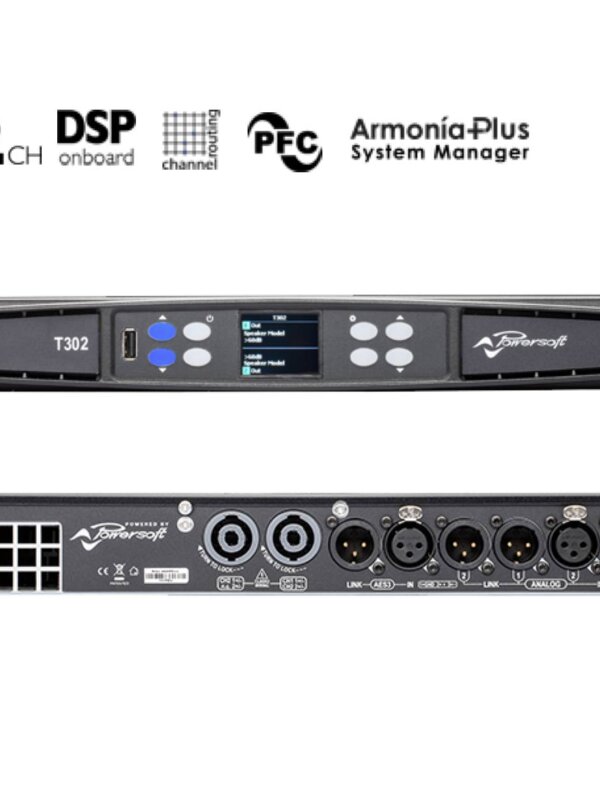 Produit POWERSOFT T302 Amplificateur de Puissance 2 x 1500 watts avec DSP + Dante Image