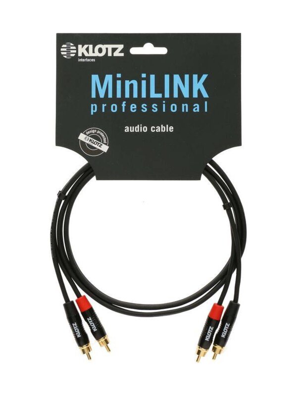 Produit KLOTZ MiniLink Pro Twin Câble Stéréo avec Fiches RCA en métal, contacts dorés Image